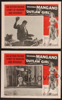 6g755 OUTLAW GIRL 4 LCs '55 sexy Silvana Mangano in a story of murder and revenge!