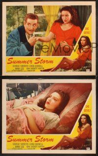 6g838 SUMMER STORM 3 LCs R52 super sexy Linda Darnell in bed & w/George Sanders!