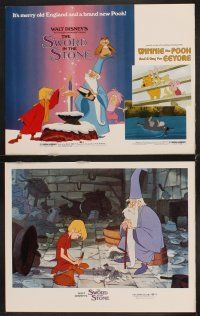 6g447 SWORD IN THE STONE/WINNIE POOH & A DAY FOR EEYORE 8 LCs '83 Disney cartoon double-bill!