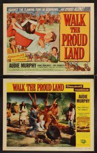 6g480 WALK THE PROUD LAND 8 LCs '56 Audie Murphy & Native American Anne Bancroft!