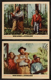 6g491 WIND ACROSS THE EVERGLADES 8 LCs '58 Burl Ives, written by Budd Schulberg, Nicholas Ray!