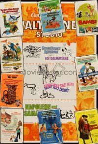 6h005 LOT OF 34 FOLDED DISNEY ONE-SHEETS '61 - '79 Coming Soon from Walt Disney & many more!