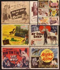 6h020 LOT OF 13 DOG RELATED TITLECARD LOBBY CARDS '38 - '49 Rin-Tin-Tin Jr., Rusty, Flame & more!
