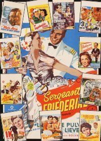 6h051 LOT OF 12 UNFOLDED & FORMERLY FOLDED DUTCH POSTERS FOR GERMAN MOVIES FROM THE 1950S '52