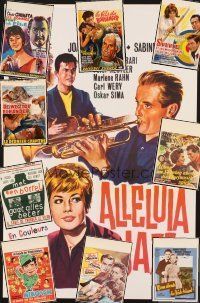 6h052 LOT OF 10 UNFOLDED & FORMERLY FOLDED BELGIAN AND DUTCH POSTERS FOR GERMAN MOVIES '61 - '62