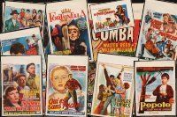 6h053 LOT OF 10 BELGIAN AND DUTCH POSTERS FOR EUROPEAN MOVIES FROM THE 1950s different artwork!
