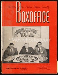 6h087 BOX OFFICE exhibitor magazine October 28, 1950 great art by Al Hirschfeld, MGM insert!