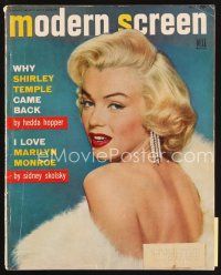 6h150 MODERN SCREEN magazine October 1953 c/u of sexy Marilyn Monroe by Trindl & Woodfield!