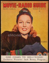 6h183 MOVIE & RADIO GUIDE magazine November 15 - 21, 1941 c/u of sexy Ann Sheridan by Jack Albin!