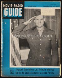 6h184 MOVIE & RADIO GUIDE magazine September 5 - 11, 1942 Gene Autrey in uniform by Bruce Bailey!