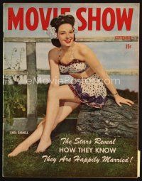 6h180 MOVIE SHOW magazine September 1944 full-length c/u of barely-dressed sexy Linda Darnell!