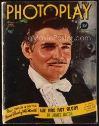 6h159 PHOTOPLAY magazine February 1940 wonderful portrait of Clark Gable in tuxedo by Paul Hesse!