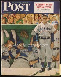 6h187 SATURDAY EVENING POST magazine Sep 4, 1948 art of Chicago Cubs baseball by Norman Rockwell!