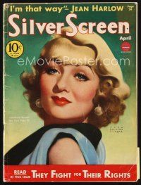 6h117 SILVER SCREEN magazine April 1934 art of Constance Bennett by John Rolston Clarke!