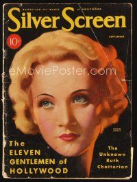 6h105 SILVER SCREEN magazine September 1931 art of Marlene Dietrich by John Rolston clarke!