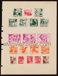 6h037 LOT OF 19 STAMPS '38-39 Oliver Hardy in Zenobia, Tyrone Power in Jesse James & more!
