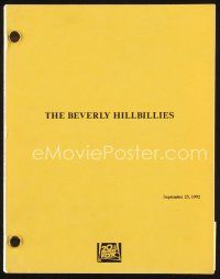 6h277 BEVERLY HILLBILLIES script September 25, 1992, screenplay by Mark Rosenthal & Lawrence Konner