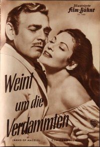 6h227 BAND OF ANGELS German program '57 different images of Clark Gable & Yvonne De Carlo!