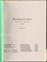 6h284 DEVIL'S ADVOCATE revised script May 1, 1997, screenplay by James Sadwith!