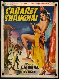 6j646 CABARET SHANGHAI Belgian '50 full-length Wik art of sexy dancer Rosa Carmina!