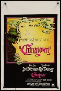6j650 CHINATOWN Belgian '74 Polanski, art of Jack Nicholson & Faye Dunaway by Pearsall!