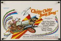 6j651 CHITTY CHITTY BANG BANG Belgian '69 Dick Van Dyke, Sally Ann Howes, artwork of wild flying car
