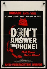 6j667 DON'T ANSWER THE PHONE Belgian '80 Nicholas Worth will know you're alone, sexy horror!