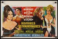 6j765 SPIRITS OF THE DEAD Belgian '69 Fellini, different art of sexy Bardot & Fonda!