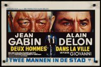 6j788 TWO MEN IN TOWN Belgian '73 Alain Delon, Jean Gabin, Deux hommes dans la ville!