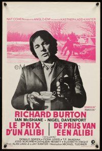 6j792 VILLAIN Belgian '71 great image of Richard Burton pointing gun and holding teacup!