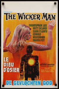 6j798 WICKER MAN Belgian '74 Christopher Lee, sexy naked Britt Ekland, cult horror classic!