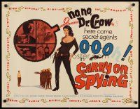 6j064 CARRY ON SPYING 1/2sh '64 sexy English spy spoof, here come seceret agents 000!