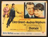 6j068 CHARADE 1/2sh '63 tough Cary Grant & sexy Audrey Hepburn!