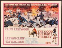 6j139 GOOD, THE BAD & THE UGLY 1/2sh '68 Clint Eastwood, Lee Van Cleef, Sergio Leone, cool art!