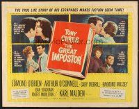 6j142 GREAT IMPOSTOR 1/2sh '61 Tony Curtis as Waldo DeMara, faked being a doctor, warden & more!