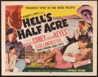 6j159 HELL'S HALF ACRE style A 1/2sh '54 Wendell Corey romances sexy Evelyn Keyes in Hawaii!