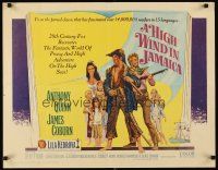 6j167 HIGH WIND IN JAMAICA 1/2sh '65 cool art of pirates Anthony Quinn & James Coburn!
