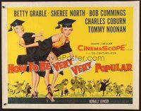 6j175 HOW TO BE VERY, VERY POPULAR 1/2sh '55 art of sexy students Betty Grable & Sheree North!