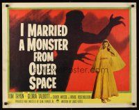 6j178 I MARRIED A MONSTER FROM OUTER SPACE 1/2sh '58 image of Gloria Talbott & monster shadow!
