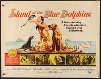 6j186 ISLAND OF THE BLUE DOLPHINS 1/2sh '64 Native American Indian Celia Kaye with dog & seal!