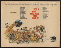 6j191 IT'S A MAD, MAD, MAD, MAD WORLD 1/2sh '64 great wacky art of entire cast by Jack Davis!