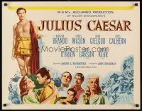6j199 JULIUS CAESAR 1/2sh R62 art of Marlon Brando, James Mason & Greer Garson, Shakespeare