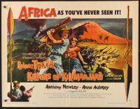 6j206 KILLERS OF KILIMANJARO style B 1/2sh '60 Robert Taylor in Africa's most savage mountains!