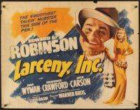 6j213 LARCENY INC. 1/2sh '42 smoothest talkin' mobster Edward G. Robinson, pretty Jane Wyman!