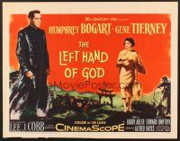 6j220 LEFT HAND OF GOD 1/2sh '55 artwork of priest Humphrey Bogart holding gun, sexy Gene Tierney!
