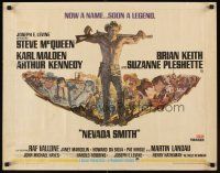 6j262 NEVADA SMITH 1/2sh '66 cool artwork of shirtless Steve McQueen & cast!