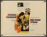 6j267 NUN'S STORY 1/2sh '59 religious missionary Audrey Hepburn was not like the others, Peter Finch