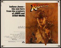 6j294 RAIDERS OF THE LOST ARK 1/2sh '81 great art of adventurer Harrison Ford by Amsel!