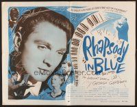 6j300 RHAPSODY IN BLUE 1/2sh R56 Robert Alda as George Gershwin, Al Jolson pictured!