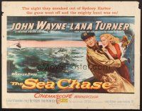6j311 SEA CHASE 1/2sh '55 great seafaring artwork of John Wayne & Lana Turner!